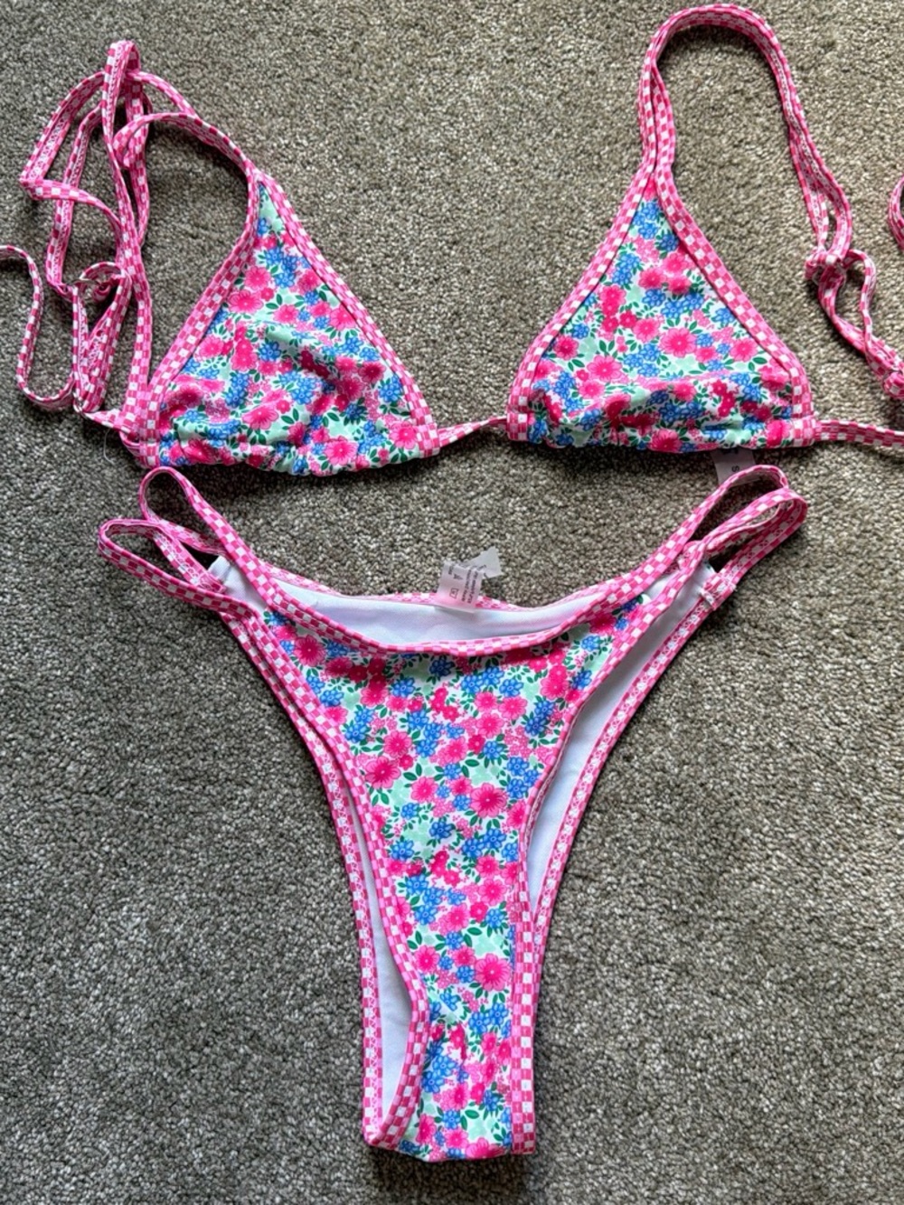 Floral Pink String Bikini Set BUNDLE